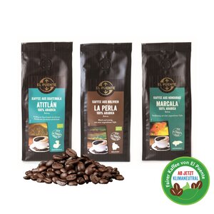 Kaffeeverkostung Geschenke-Set mit 3 Fair Trade Bio-Kaffees - El Puente