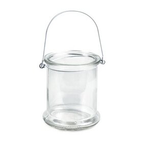 Windlicht – Teelichthalter – Laterne aus Glas mit Metallbügel - ReineNatur