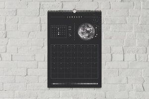Mondkalender 2024 - Wandkalender A3, A4 - schwarz // ShellyCreates - ShellyCreates