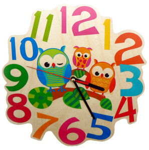 Wanduhr aus Holz Kinderzimmer Kinderuhr Kinder ver. Motive - Hess Holzspielwaren