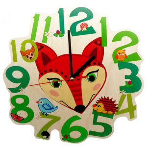 Wanduhr aus Holz Kinderzimmer Kinderuhr Kinder ver. Motive - Hess Holzspielwaren