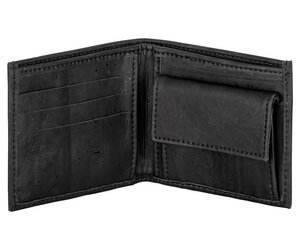 Kompakte Geldbörse aus schwarzem Kork - Kork-Deko