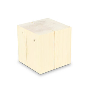 Naturmassivmöbel Holzblock 30x30cm Fichte ungeölt Massivholz Beistelltisch - Naturmassivmöbel