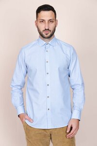 Bio-Baumwolle Shirt Herren Langarm Hemd, Regular Fit, Vegan, Oxford-Kragen - De IONESCU