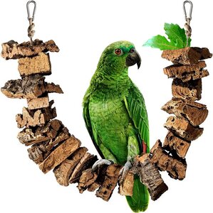 Schaukel für Vögel zum Knabbern aus Korkrinde | 70cm | Spielzeug für Vögel | Naturmaterial Kork | nachhaltig - Kork-Deko