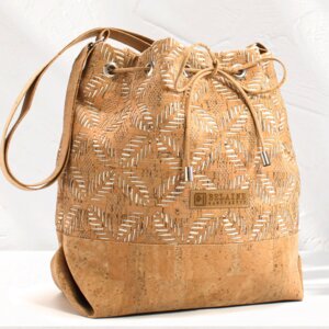 Hellbraune Handtasche aus Korkstoff - Belaine Manufaktur