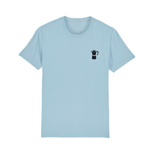 T-Shirt Coffee, Addict, Kaffee Shirt für Männer, hellblau - Spangeltangel