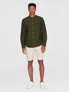 Leinenhemd - Custom fit linen stand collar shirt - KnowledgeCotton Apparel