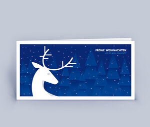 Weihnachtskarten DIN Lang mit edlem Hirsch im 10ér Set - Eco-Cards