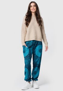 Warme Loungewear Haremshose für Damen aus kuscheliger Bio-Baumwolle in bunten Mustern - paigh