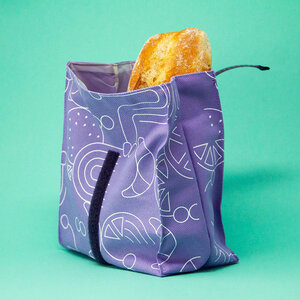Lunchbag / Snackbeutel abstrakt / Inlay plastikfrei & hält natürlich frisch - umtüten