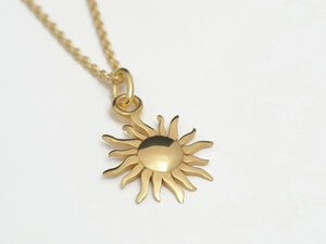 Halskette - kleine Sonne, Anhänger in Silber/ Silber vergoldet - BELLYBIRD Jewellery