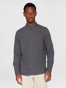weiches Flannelhemd - Melangé Flannel Stand Collar Shirt - aus biologisch angebauter Baumwolle - KnowledgeCotton Apparel