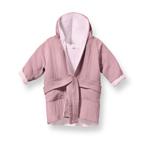 Bademantel Kinder mit Kapuze | 100% GOTS Bio-Baumwolle mit 2 Taschen und Gürtel | 1-6 Jahre | 4 Farben | Baby Bademantel - Mababu