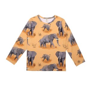 Elephant Family - Orange - Langarm Shirt - Walkiddy