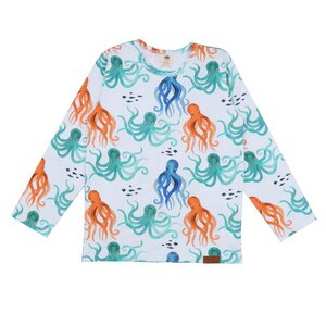 Funny Octopuses - Baumwolle (Bio) - Orange - Langarm Shirt - Walkiddy