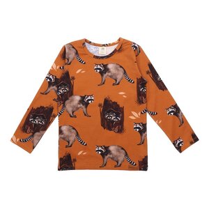 Curious Raccoons - Braun - Langarm Shirt - Walkiddy