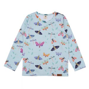 Colorful Butterflies - Baumwolle (Bio) - Blau - Langarm Shirt - Walkiddy