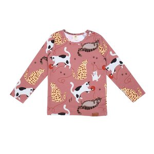 Playful Cats - Rosa - Langarm Shirt - Walkiddy