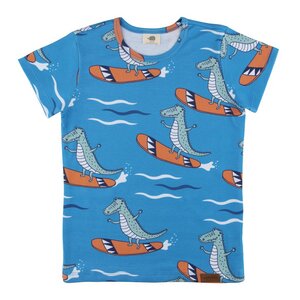 Crocodile Surfing - Blau - T-shirt - Walkiddy