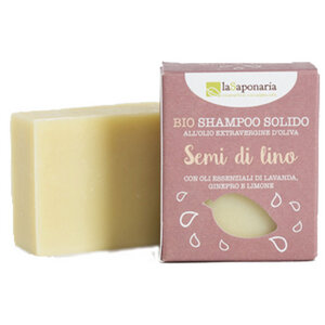 BIO Festes (Stück) Bio-Shampoo mit Leinsamen 100g - laSaponaria