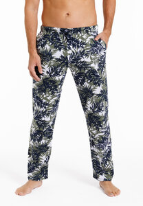 Herren Pyjamahose lang Alloverprint mit Seitentaschen, Bio Baumwolle, GOTS zertifiziert - Haasis Bodywear