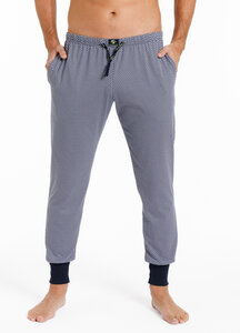 Herren Pyjamahose mit Bündchen Alloverprint mit Seitentaschen, Bio Baumwolle, GOTS zertifiziert - Haasis Bodywear