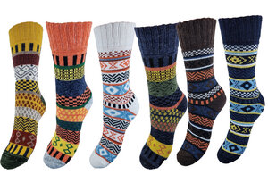 Norwegischen warmen Socken mit hochwertiger Wolle in 6er-Pack - Bruno Barella