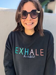 Oversized Sweater | EXHALE THE BULLSHIT - OMlala