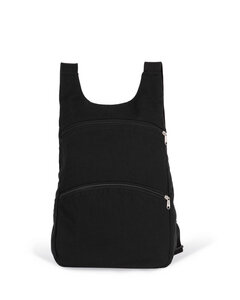 Recycelter schwarzer Rucksack mit Anti-Diebstahlschutz-Tasche auf der Rückseite - YTWOO