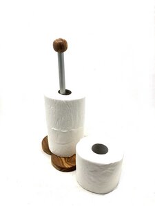 WC-Rollenhalter KLASSIK & DESIGN mit Sockel in Herzfrom aus Olivenholz - Olivenholz erleben