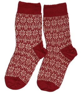 Feinstrick Norweger Socken bio Schurwolle Kinder - hirsch natur