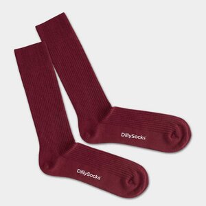 Socken RIBBED WINE RED - DillySocks