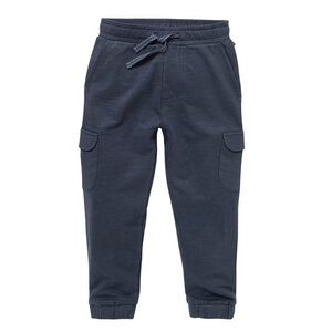 Sweat-Hose mit aufgesetzten Klappentaschen am Oberschenkel, dunkelblau, aus Bio-Baumwolle - People Wear Organic