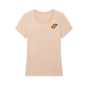 T-Shirt bedruckt, "Clownfisch", nachhaltig, Biobaumwolle, Brustprint, Damen, Kurzarmshirt, Damenshirt, Frauen, bio - Spangeltangel