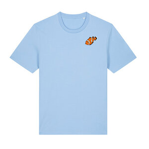 T-Shirt bedruckt, "Clownfisch", nachhaltig, Biobaumwolle, Brustprint, Herren, Männer, bio, Tiere, Fische, Meer, Ozean - Spangeltangel