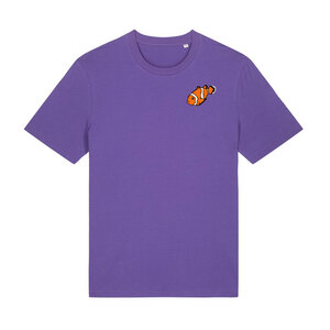 T-Shirt bedruckt, "Clownfisch", nachhaltig, Biobaumwolle, Brustprint, Herren, Männer, bio, Tiere, Fische, Meer, Ozean - Spangeltangel
