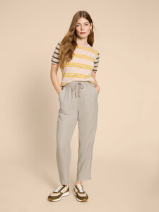 Weite Hose - Elle Linen Blend Trouser - aus Leinen und EcoVero - White Stuff