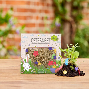 Ostergras-Konfetti von "Die Stadtgärtner" | Saatgut für Ostergras mit bunten Saatpapierförmchen mit Wildblumensaatgut - Die Stadtgärtner
