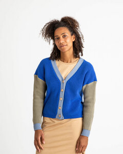 Farbenfrohe Strickjacke für Frauen aus Bio-Baumwolle / Color Block Cardigan - Matona