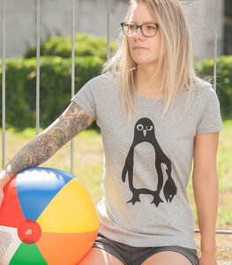 Pinguin Paul - Frauen Fair Wear Shirt - Heather Grey - päfjes