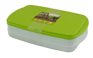 Stapelbox aus Biokunststoff 2er Set mit Deckel - greenline