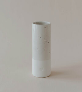 Vase mit Prägung aus Steingut - Eulenschnitt