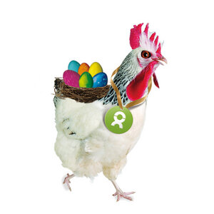 Spenden-Geschenk "Huhn" (Osterkarte mit Magnet) - OxfamUnverpackt