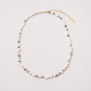 Kette 'winter pearl' mit Süsswasserperlen und Halbedelsteinen - fejn jewelry