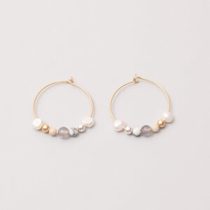 Ohrringe 'winter pearl' mit Süsswasserperlen und Halbedelsteinen - fejn jewelry