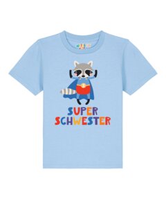 T-Shirt Kinder Waschbär Superschwester  - watabout.kids
