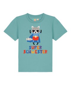 T-Shirt Kinder Waschbär Superschwester  - watabout.kids
