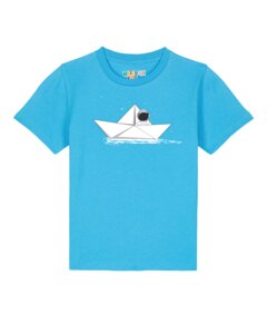 T-Shirt Kinder Astronaut in paper boat - watabout.kids