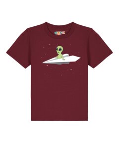 T-Shirt Kinder Alien on a paper plane - watabout.kids